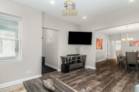 living room area of a corporate housing